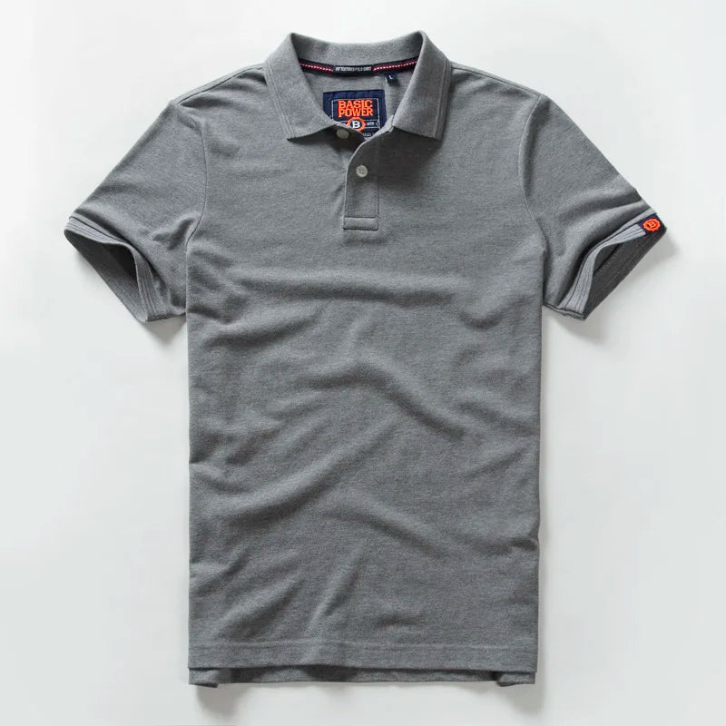 Summer Waed Ort Sve Men'S Irt Casual Vintage Brand Turn-Down Collar T-Irt Breathable Cotton Polyester Blend