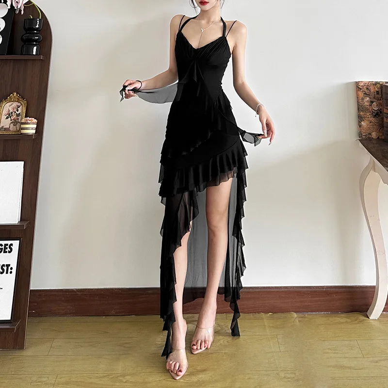 Fashionable Strapless Slim Fit Long Dress Sexy Trendy Girl High Waist Irregular Design Knitted Pure Color Spring New Arrival