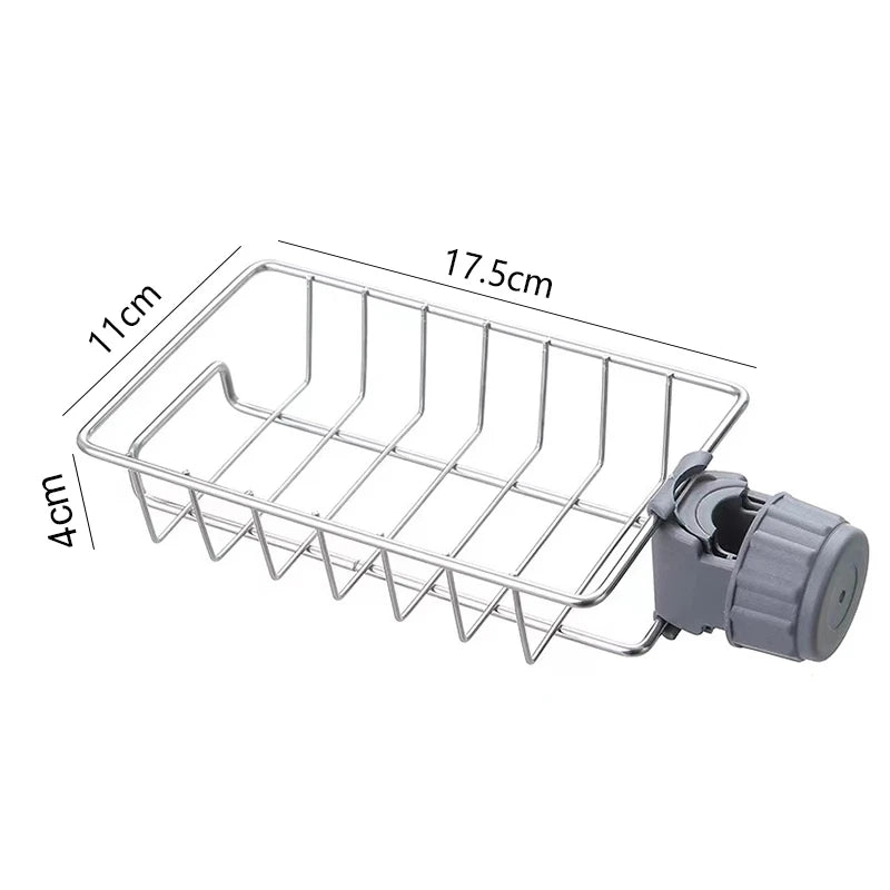 Estante de drenaje para fregadero, soporte flexible para grifo de esponja, escurridor de jabón, toallero, organizador de estantes, accesorios de cocina