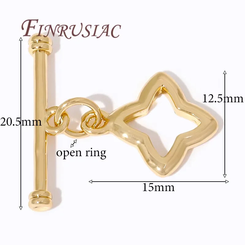 18K Gold Plated Toggle Clasps For Jewelry Making Premium Brass Craft Supplies For DIY Jewelry