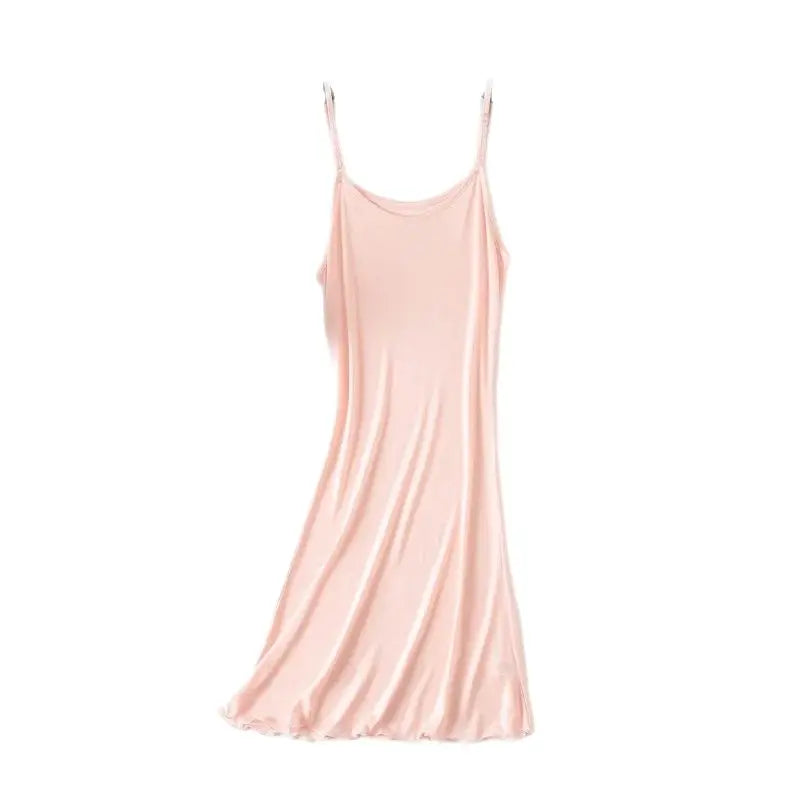 Winsleter, 23%Silk 77%Viscose Petticoat, Women Intimates Sexy Slip Dress, Solid Minimalist Nightgown Skirt 2026 Spring P62942JF