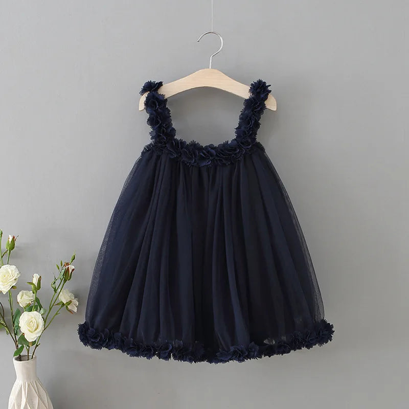 HETISO Girls Princes Lace Dresses Baby Kids Sling Wedding Party Ball Gown Costume For 1-6 Years