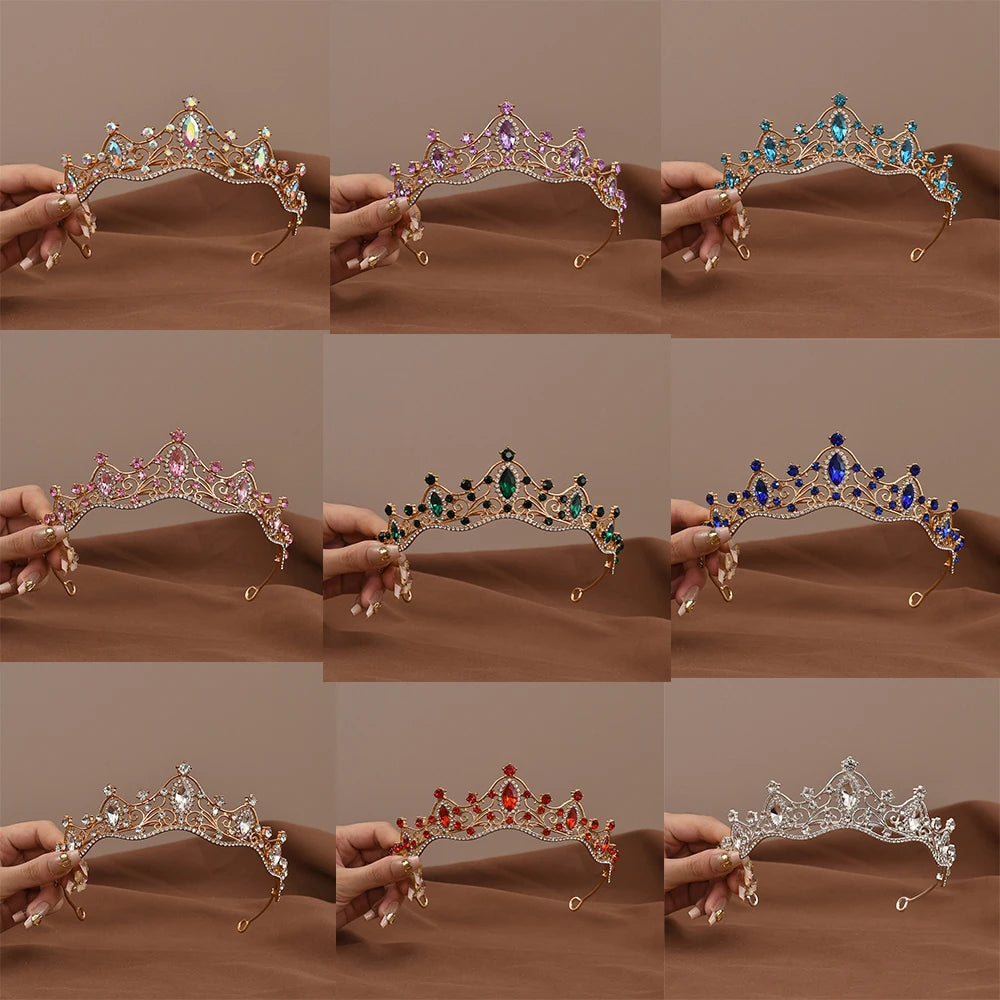 Princess Queen Vintage Baroque Crystal Crown Rhinestone Tiara For Women'S Bridal Weeding Prom Jewelry Hair Accessories