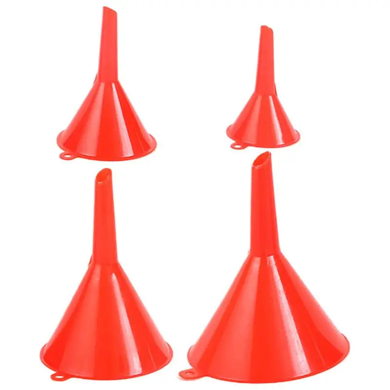 Embudo de cocina de 4 piezas/set Adecuado para automoción, hogar, cocina, embudo de plástico funcional, 4 tamaños de embudos