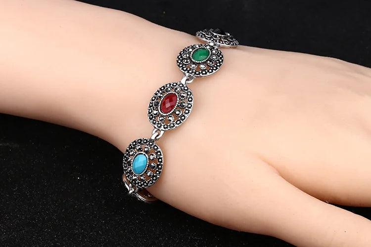 Exquisite Bohemian Colorful Bracelet Full of Diamonds Korean Style Geometric Alloy Jewelry for Women Fashionable New Arrival