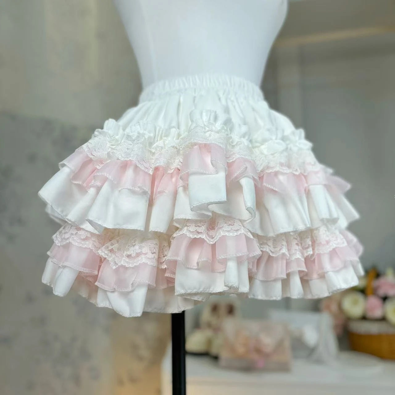 Lolita Style Princess Vintage Cake Skirt  Sweet Kawaii Women Cute Lace Ruffles Party Mini Skirts Harajuku Y2k Faldas Mujer