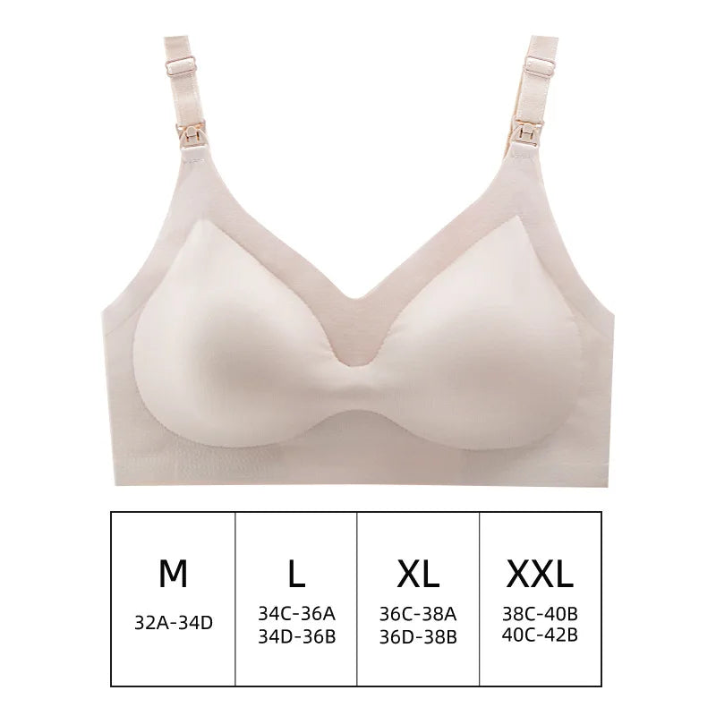 Ultra Thin Laser Cutting Ladies Feeding Bra Removable Padded Breastfeeding Bras Plus Size Push Up Maternity Nursing Bra