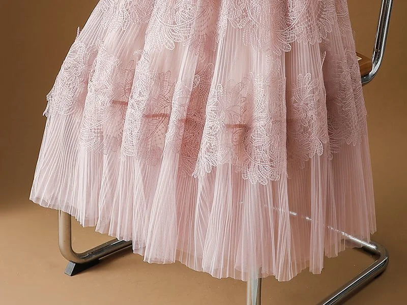 Woman Mesh Long Midi Cake Skirt Solid Color Elegant French Tiered Fairy Tulle Skirts Khaki Casual High Waist Faldas
