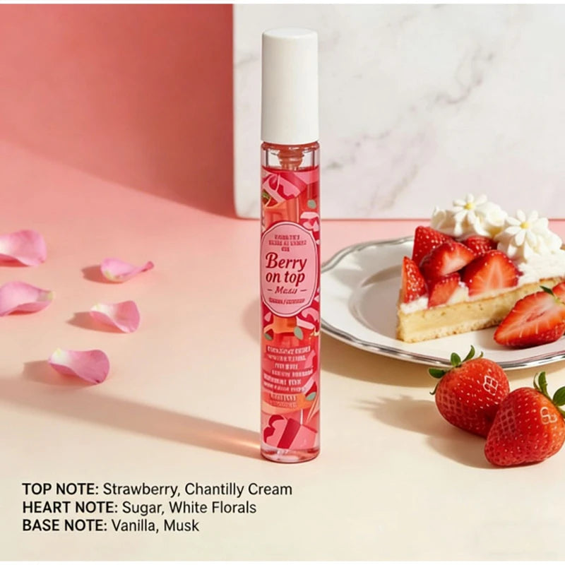 5pcs Gourmand Perfum Set Long Lasting Sweet Vanilla Cake Scent Mini Portable Fragrance Spray Set For Women