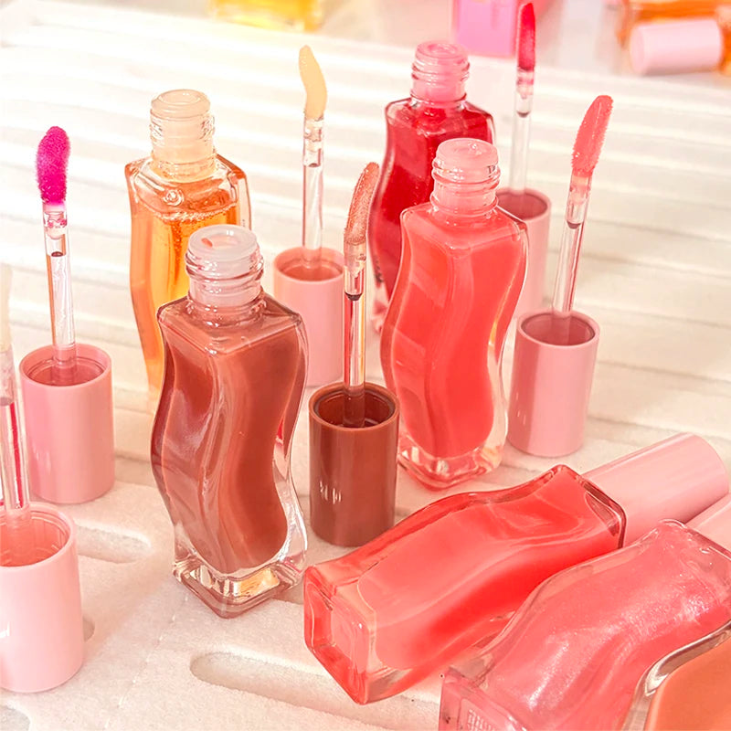 Fashion Dopamine New Summer Long-lasting Moisturizing Lip Oil Gloss Care Lips Plumping Exfoliating Watermelon Milky Mocha Gloss