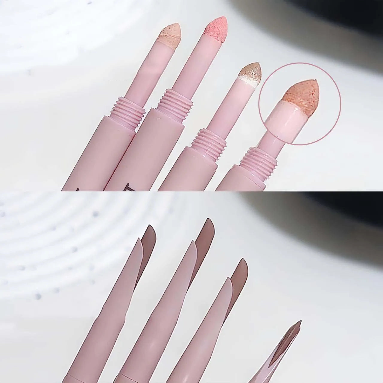 Double Headed Sickle Eyeliner Lying Silkworm Pen Waterproof Natural Glitter Eyeshadow Lying Silkworm Eyes Contour Shadow Make Up