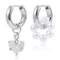 Fashion Jewelry Dual-use Zircon Heart Pendant Earrings for Women Accessory