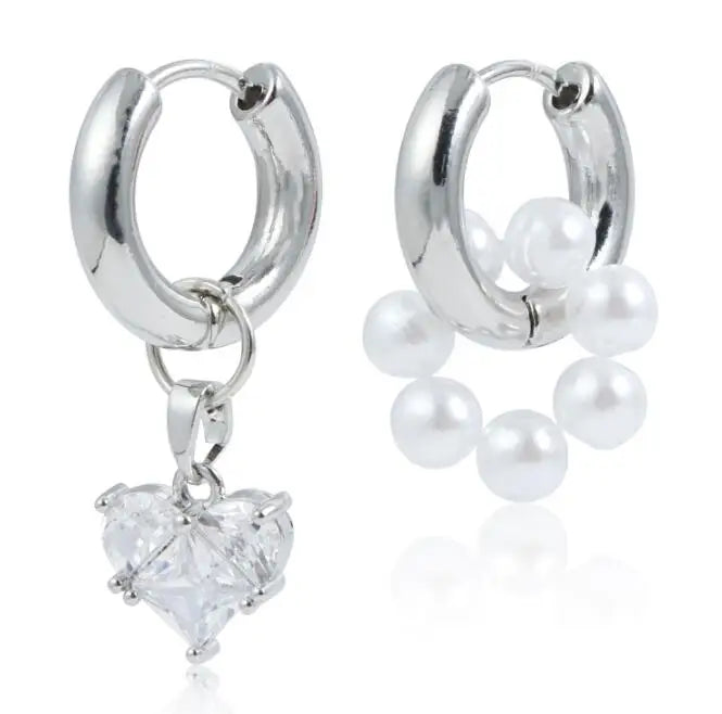 Fashion Jewelry Dual-use Zircon Heart Pendant Earrings for Women Accessory