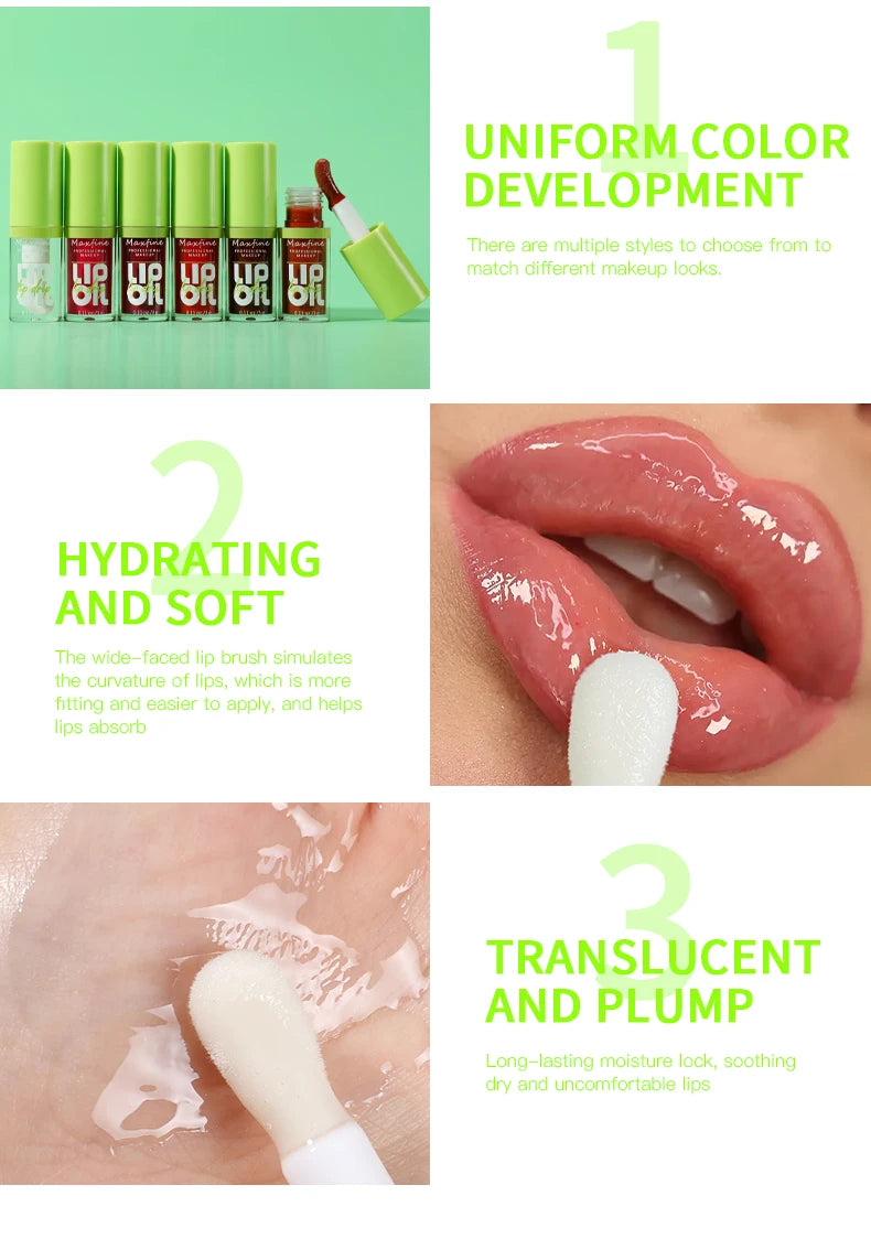 6-tone moisturizing lip gloss luminous oil lip gloss, moisturizing transparent liquid lip gloss, natural lip enhancer, make lips