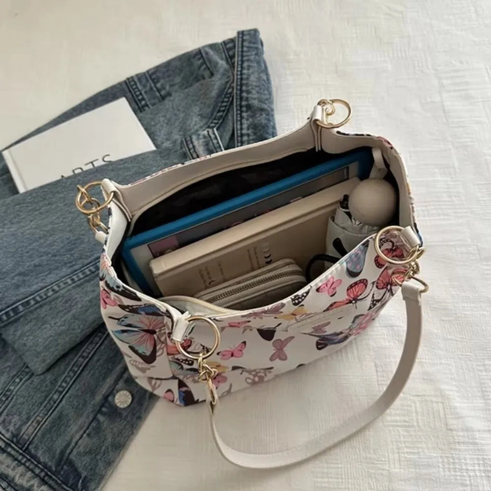 Trendy Large Capacity Women Shoulder Bag PU Leather Animal Printing Crossbody Bags Casual Style School Bag Tote Bag Girls