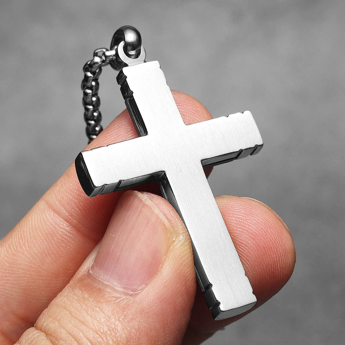 Wood Cross Exorcism Amulet Stainless Steel Men Necklaces Pendant Chain Punk For Women Fashion Jewelry Gift Wholesale Dropshiping
