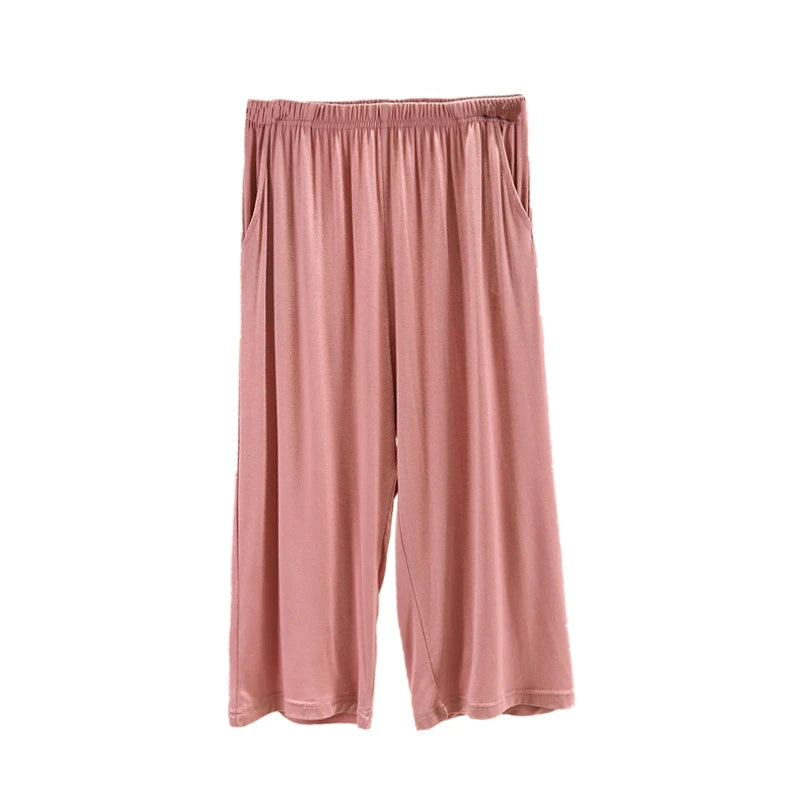 Modal Wide Leg Pants Women's Summer Loose Shorts Thin Casual Pants plus Size Sports Pants Wide Leg Pants Sleepwear