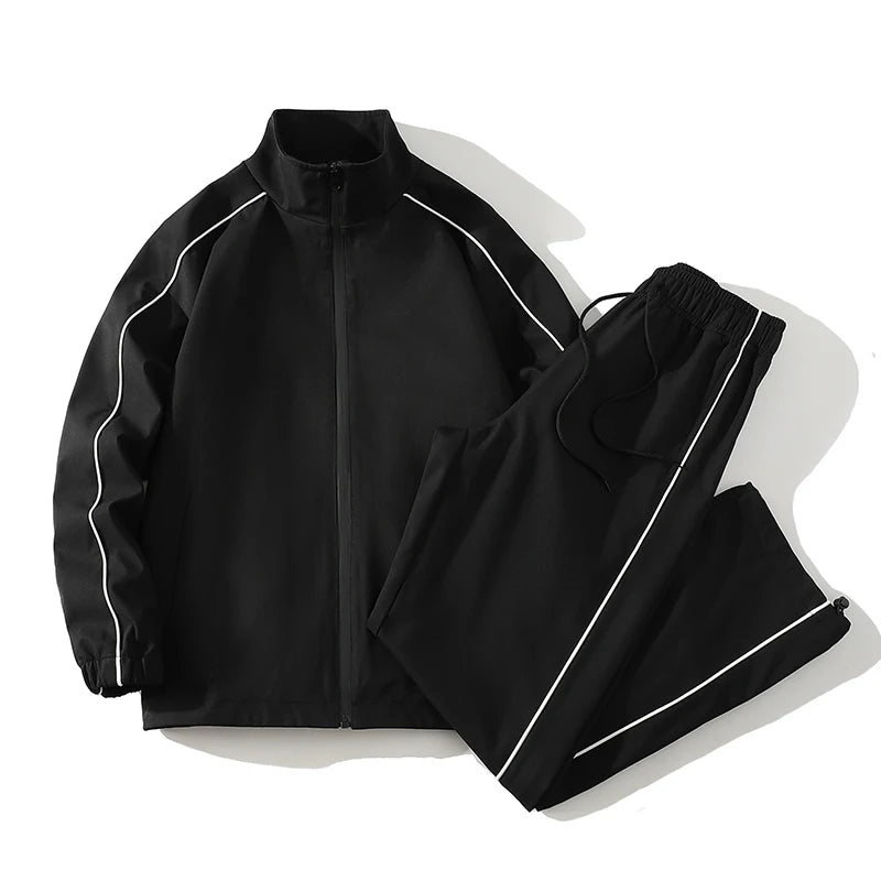 Men'S Tracksuit Spring/Autumn Man Two-Piece Set Sweat Suit Overalls Korean Style Leisure Suit Plus Size Hoodies+Harem Pants