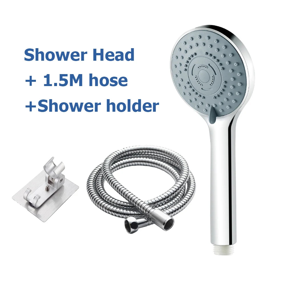 5 Modes Shower Head Set High Rainfall Massage Handheld Bath Sprayer Nozzle Shower Head With Hose Bracket Bathroom Accessories