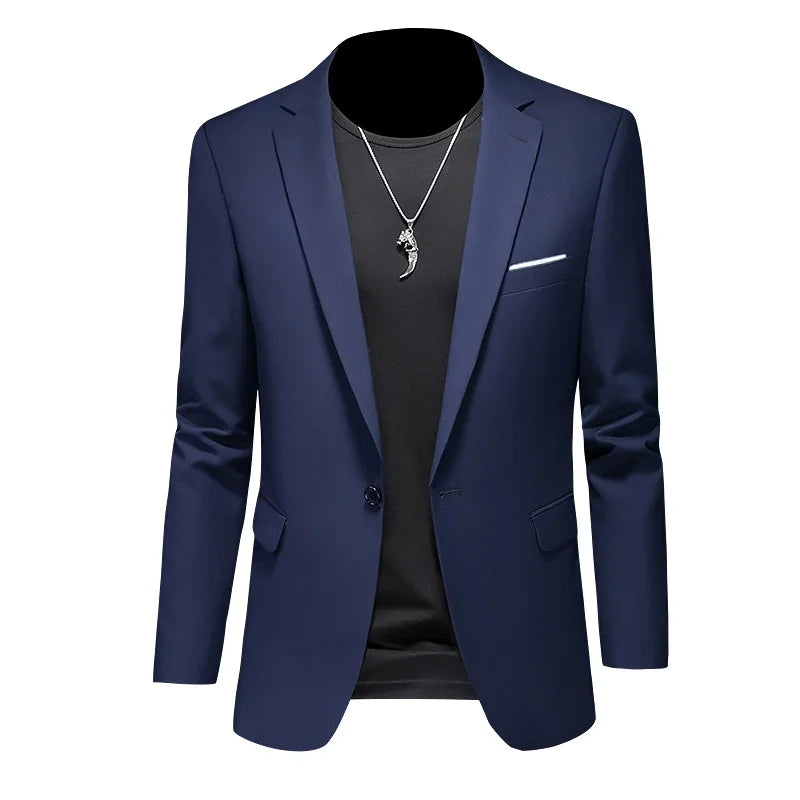 Boutique Fashion Mens Blazer Solid Color Premium High End Suit Jacket For Men Groom Wedding