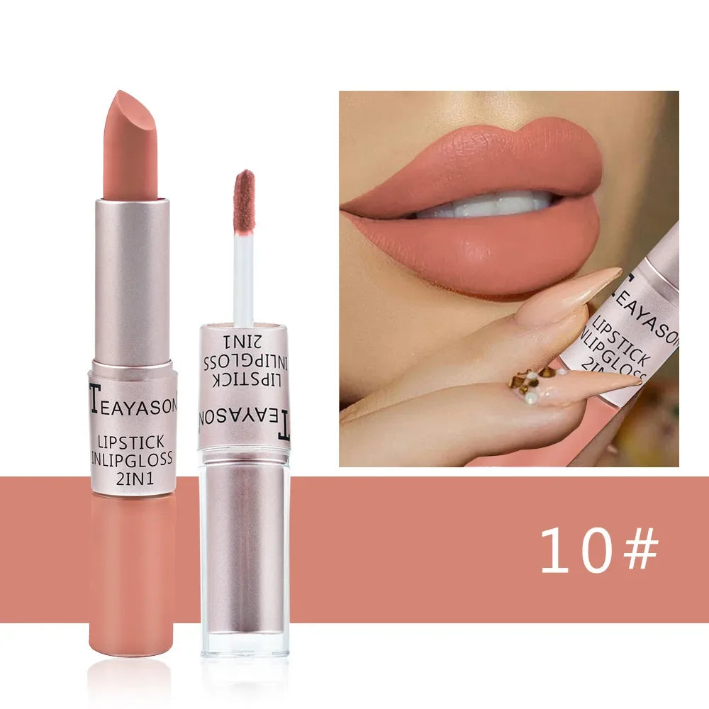 Handaiyan 2-in-1 Matte Lipstick and Lip Tint - Waterproof Moisturizing