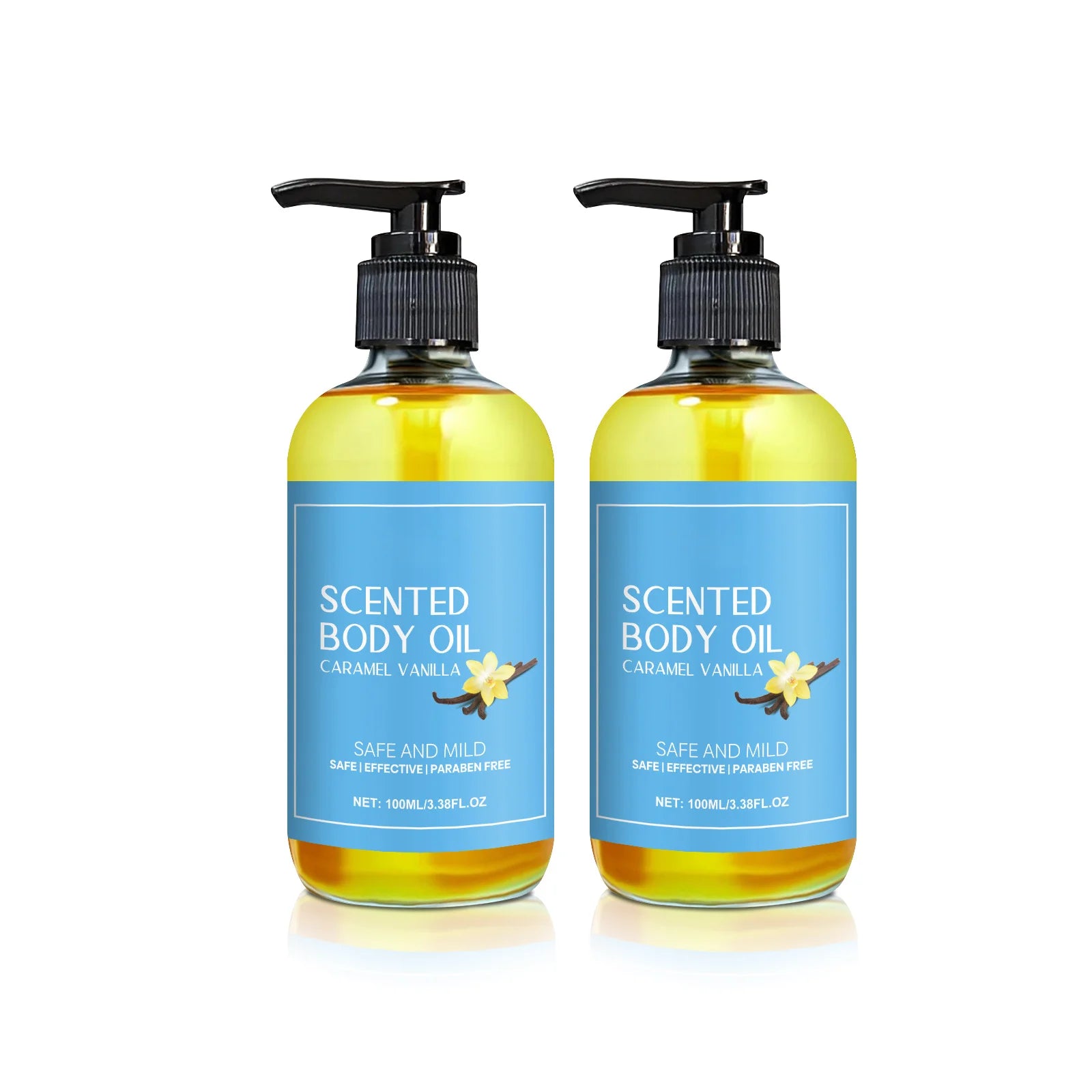 Stress Relief Body Oil With Vanilla - Deeply Moisturizes & Soothes Muscles, Herbal Formula For Relaxing Bath & Massage.