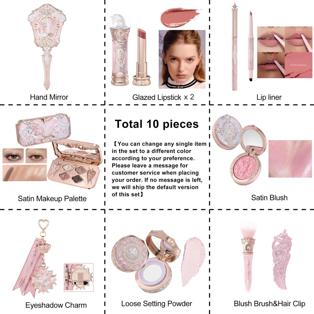 Flower Knows Knight Unicorn Makeup Set - Eyeshadow, Blush, Lipstick