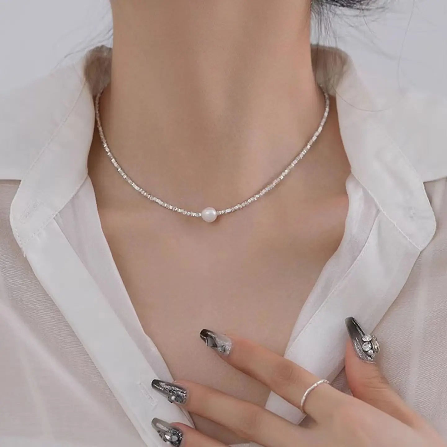 Multi-Layer Imitation Pearl Bead Necklace for Women