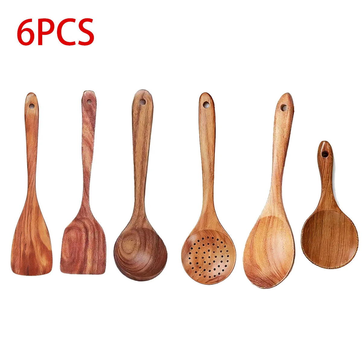 10-Piece Teak Wooden Cooking Utensil Set