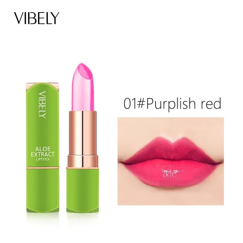 Aloe Vera Temperature Color Changing Lipstick Moisturizing Jelly Lip Balm Long Lasting Nourishing PH Reactive Lip Gloss Lip Care
