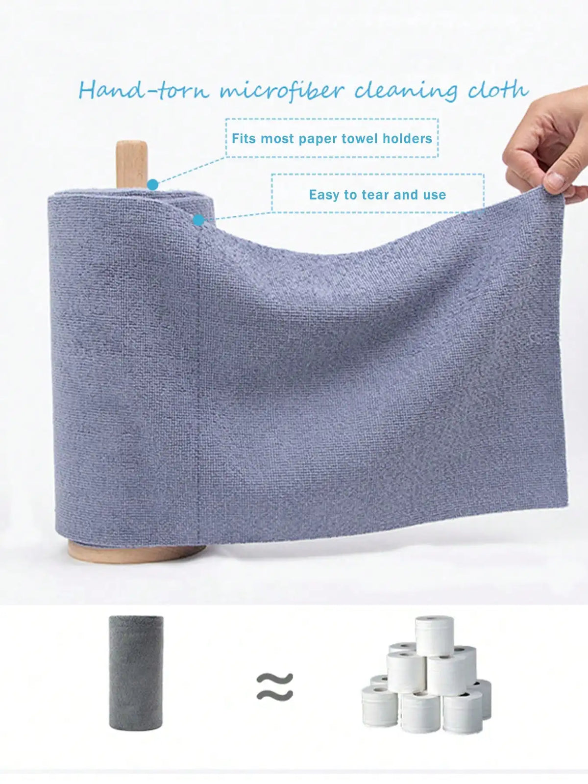 1 Roll(20/50 Sheets)Reusable Microfiber Towel Roll, Hand Tear Cleaning Towels, Washable Ultra-Fine Fiber For Car Soft Cleaning Cloth, Multipurpose Absorbent Cleaning Wipes, Dish Towel, Kitchen Rag, Lazy Rag, Cleaning Supplies