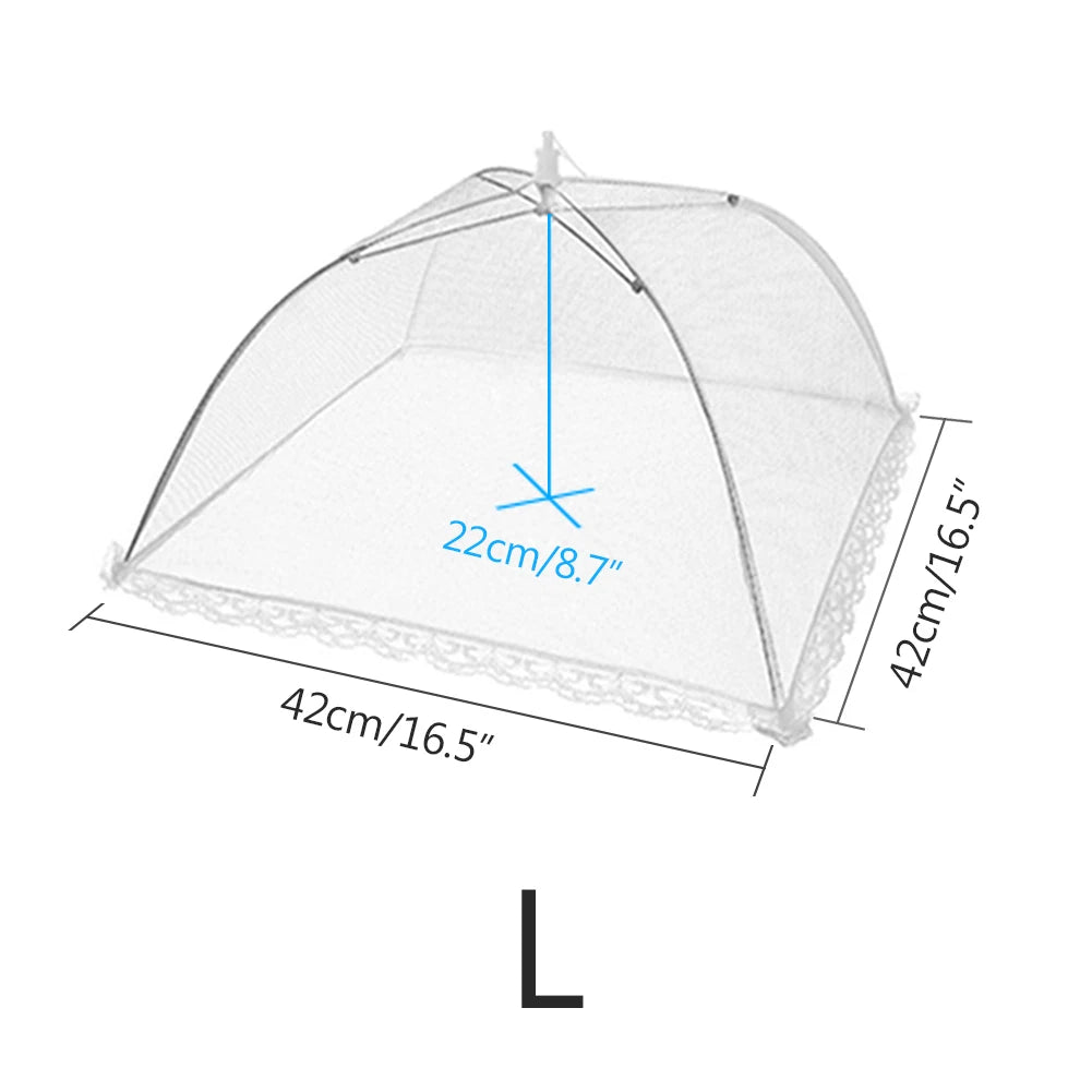 Cubierta de malla plegable para alimentos, tipo paraguas, para cocina, antimosquitos, para vegetales y frutas, transpirable, a prueba de insectos, utensilio de protección alimentaria