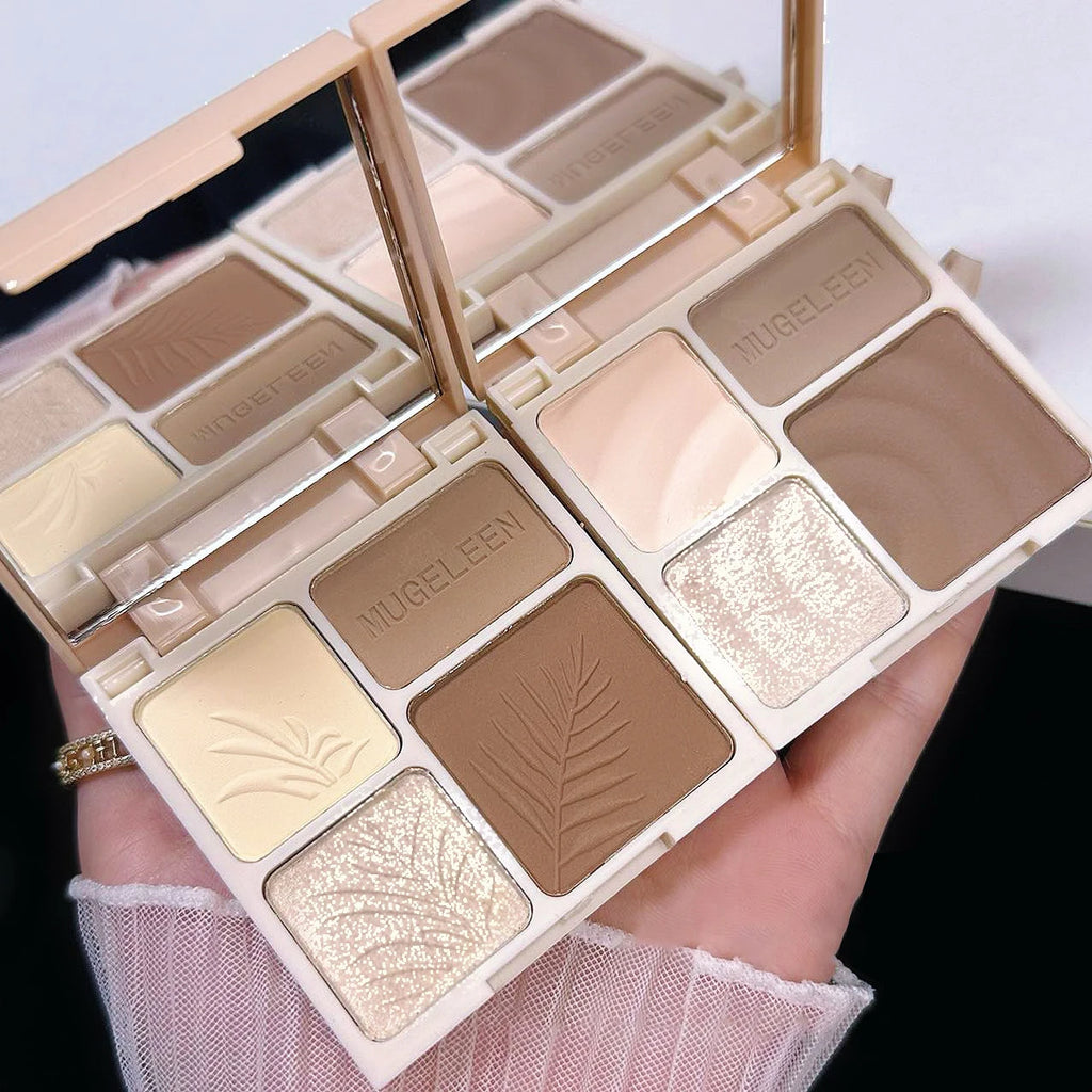4 Colors Highlighter Contour 3D Facial Bronzer Cosmetic Brightening Beige Matte Highlights Palette Nose Shadow Powder Makeup