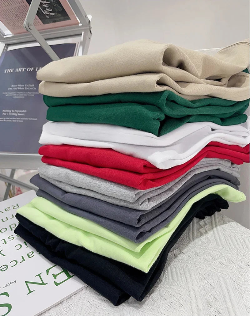Kids Solid Color Cotton T-Shirt 2026 Spring Summer New Boys Girls Round Neck Short Sleeve Basic Tops Children Casual Tees