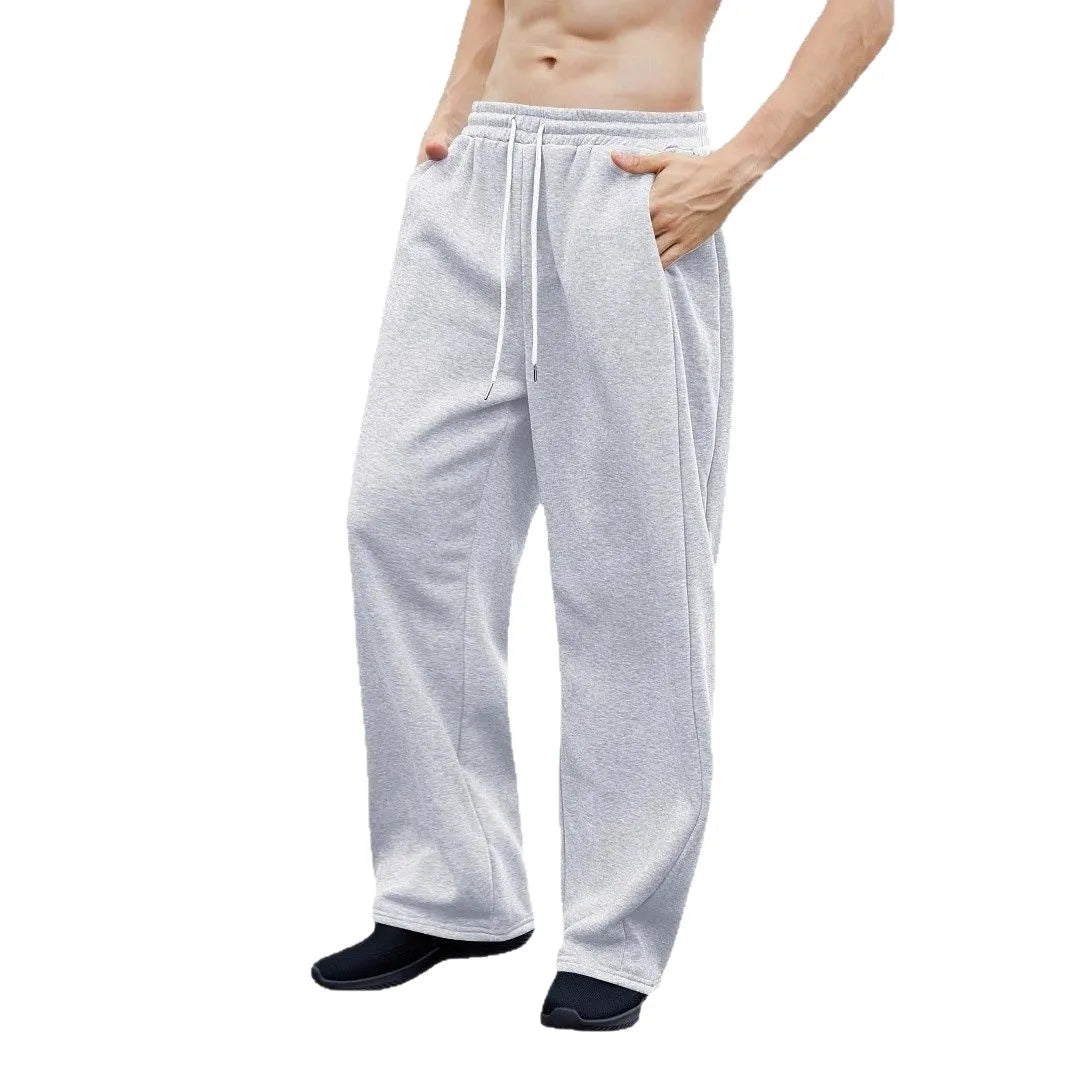 Mens Sweatpants Straight Fit Joggers for Sports and Streetwear Loose Oversized Casual Pant Drawstring Multi-pocket Men Long Pant