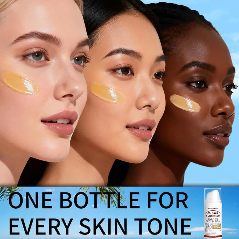 Colored Sunscreen UVB/UVA Protection Broad Spectrum SPF 50 Hydrating Lightweight Breathable Gentle Skin-Friendly Isolation Cream
