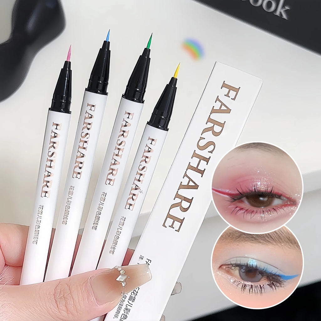 Ultra-thin Waterproof Eye Liner Matte Berry Red Liquid Eyeliner Black White Eyeliner Pen Easy To Color Colorful Lying Silkworm
