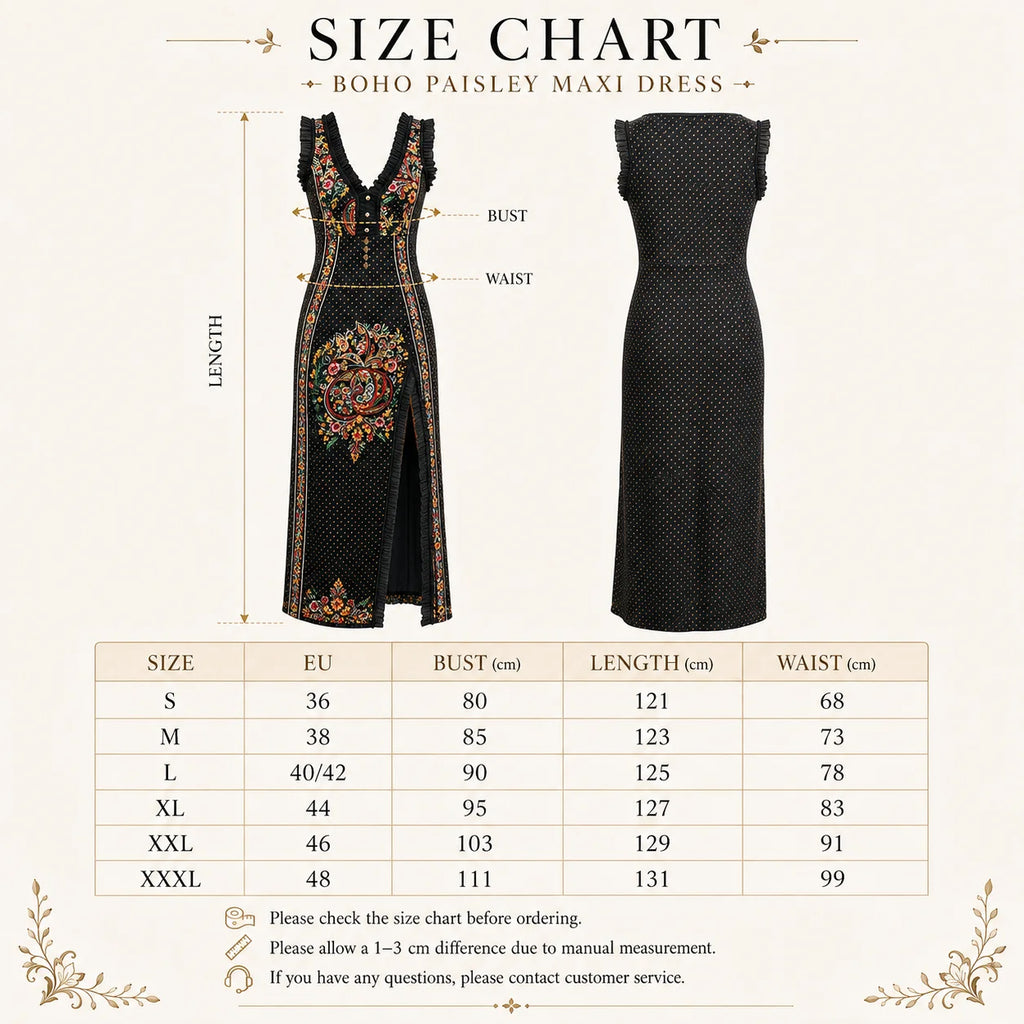 Women's Boho Paisley Print Maxi Dress Deep V-Neck Sleeveless Ruffle Trim High Slit Summer Vacation Resort Cocktail Dress