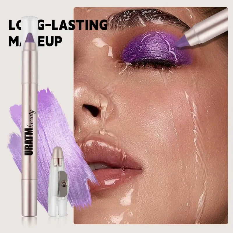 6-color Pearl Eyeshadow Pen Metallic Purple Green Eyeliner and Silkworm Pen Gliter for Eyes Lasting Waterproof Make Up Crayon