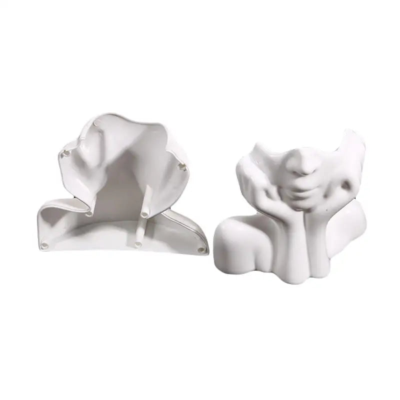 Makeup Brush Holder Human Face Art Desktop Decoration Vase Compatible with Eyebrow Pencils Home Organizer Plastic Material