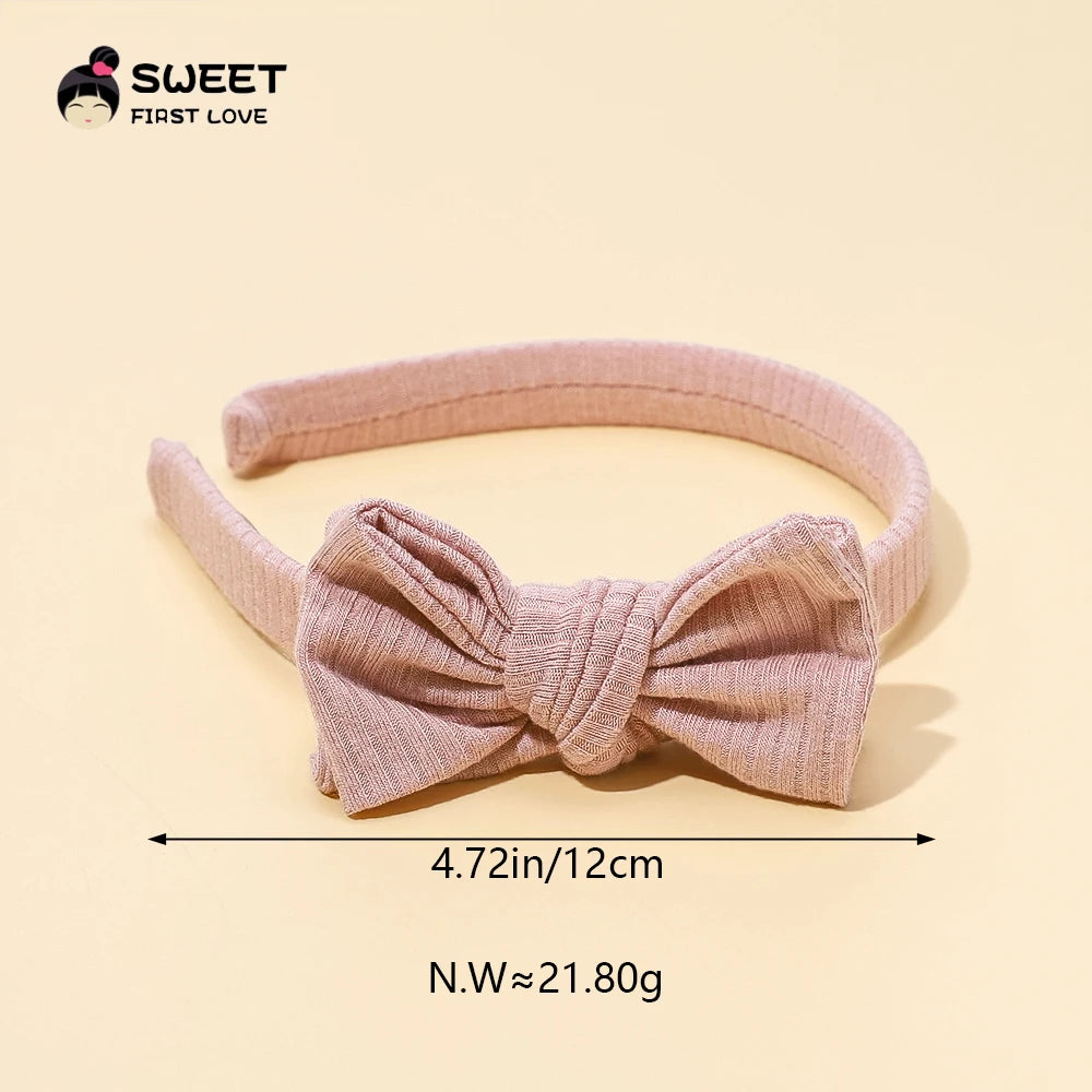 Baby Headband Solid Color Hair Hoop With Soft Atmospheric Bow For Newborns And Toddlers
