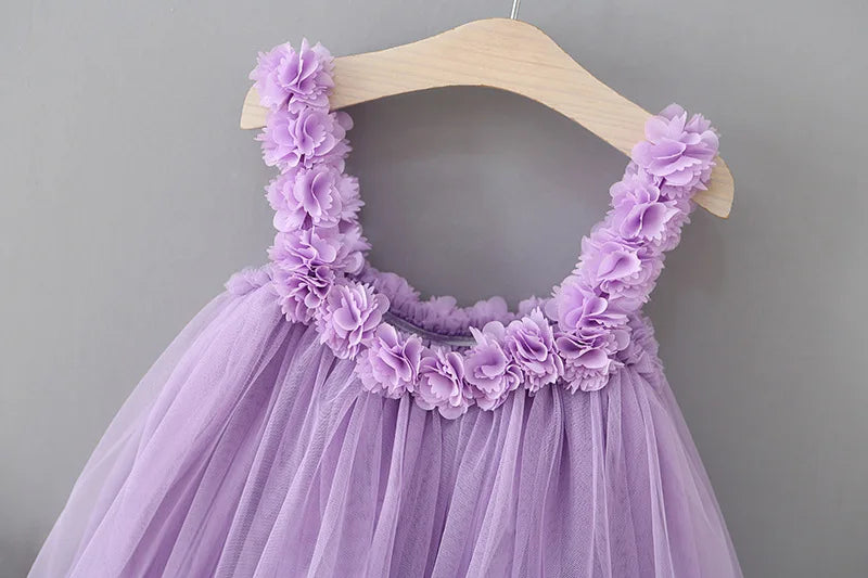 HETISO Girls Princes Lace Dresses Baby Kids Sling Wedding Party Ball Gown Costume For 1-6 Years