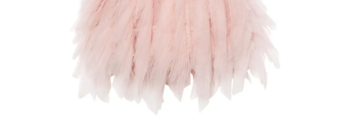 High-end Girls Tutu Dress 2026 New Summer Kids Sequin Flower Feather Slip Dresses Little Girls Princess Performance Dress