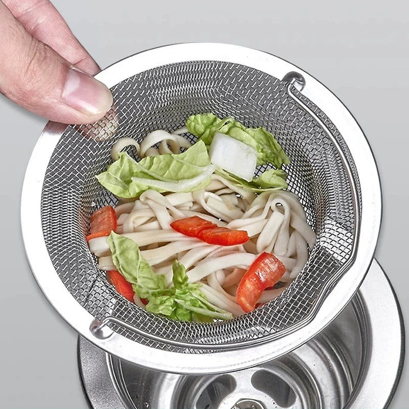 Stainless Steel Kitchen Sink Strainer Thickened Anti Clog Drain Filter Universal Leak Proof Mesh for Sink Basket Debris Catcher