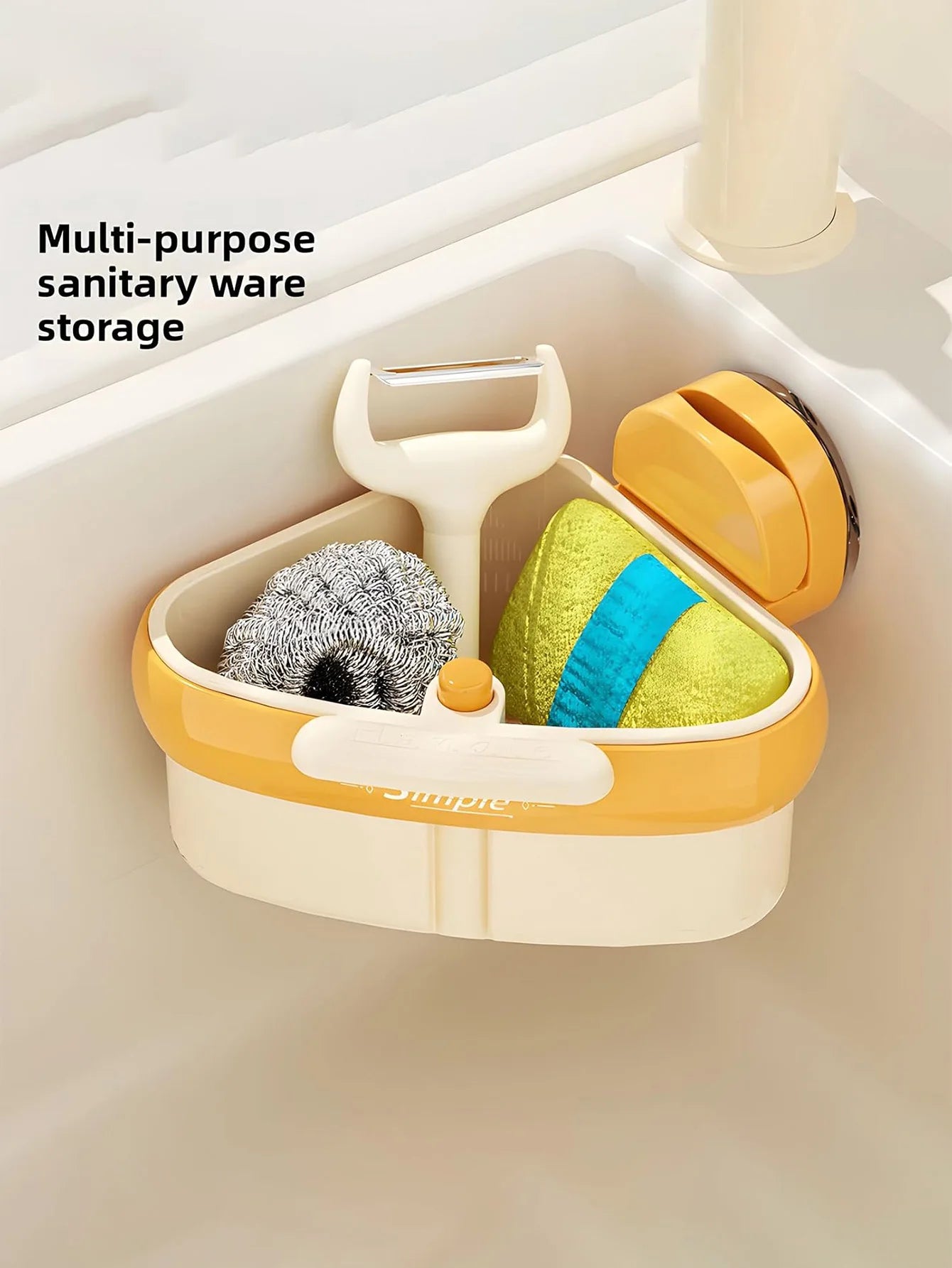 Kitchen Filter Drain Basket Fruit Vegetable Cleaning and Drainage Basket Cleaning Basket Triangular Sink Strainer for Food Waste