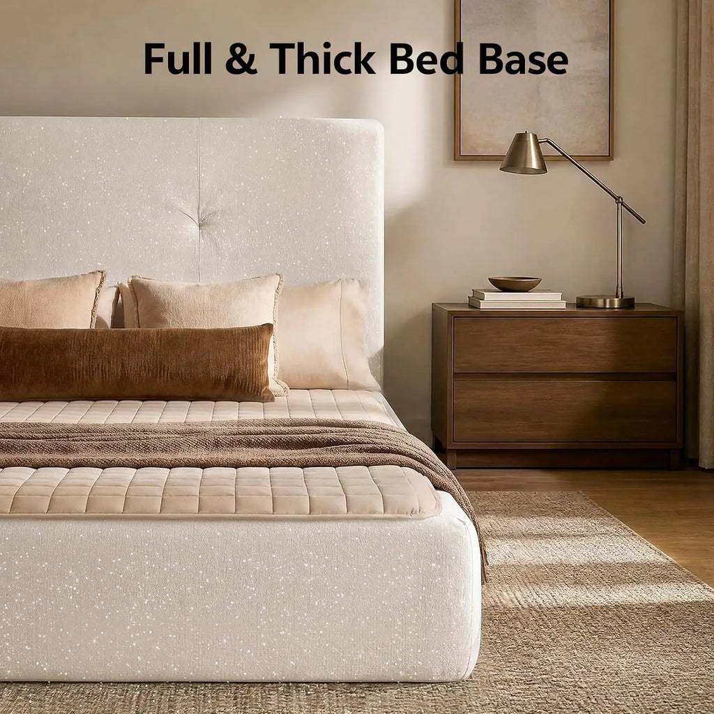 Queen Boneless Bed Frame and Headboard, Cloud Platform Bed, Assembly-Free | Upholstered Bed Frame with Headboard,, Customized