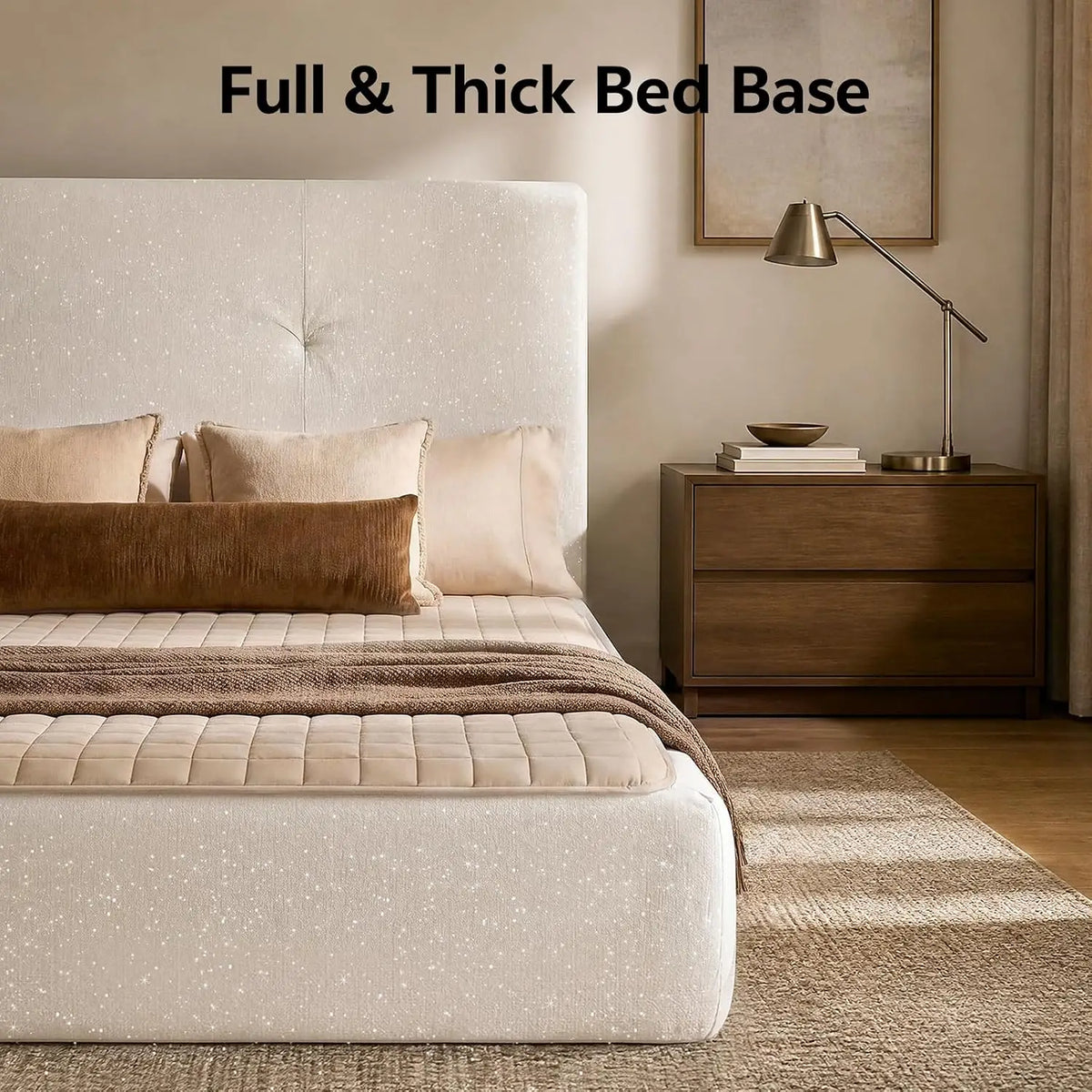 Queen Boneless Bed Frame and Headboard, Cloud Platform Bed, Assembly-Free | Upholstered Bed Frame with Headboard,, Customized