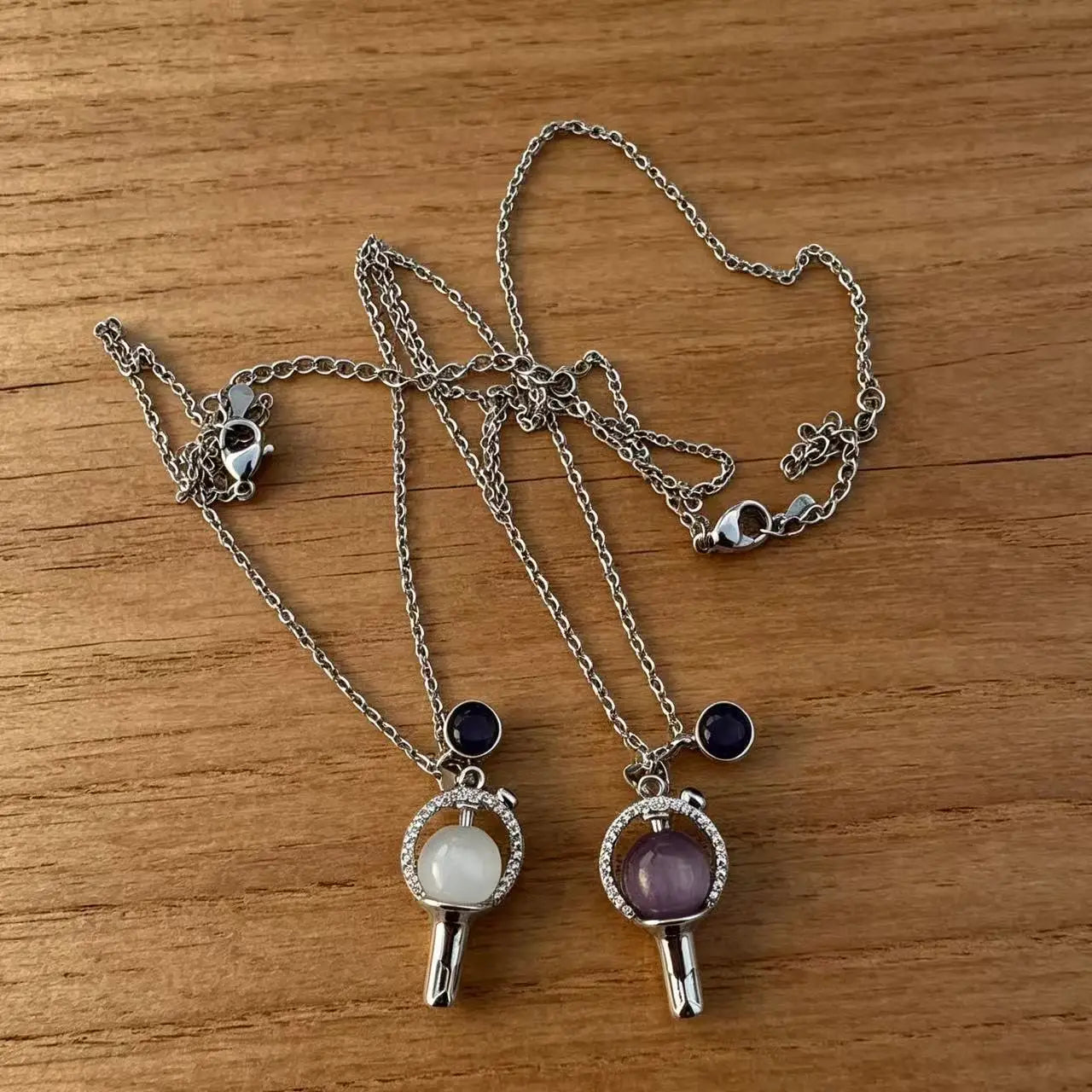BT21 Clavicle Chain with Diamond Support Rod Series Purple and White Gift Clavicle Chain Daily Travel Accessories