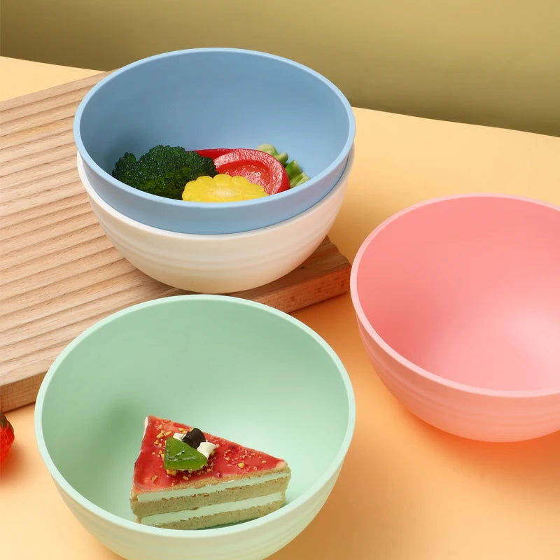 Reusable Plastic Bowls - Set of 8 Eco-Friendly Kitchen Bowls