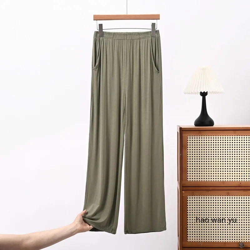 Women's Modal Pajama Pants - Casual Loose Straight Leg Sleep Bottoms